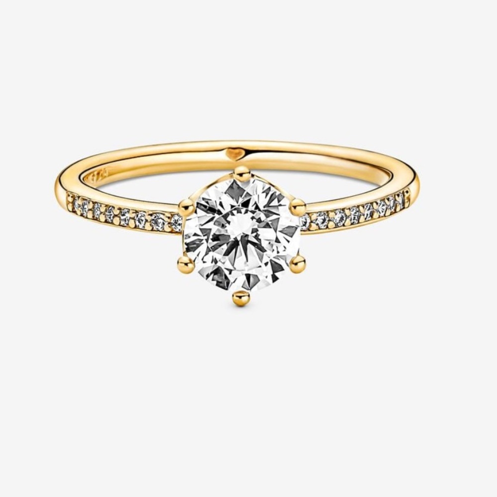 Pandora Clear Sparkling Crown Solitaire Ring - Picture 2 of 4